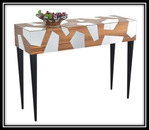 Luxury Mirror Consile Table with Veneer Finish