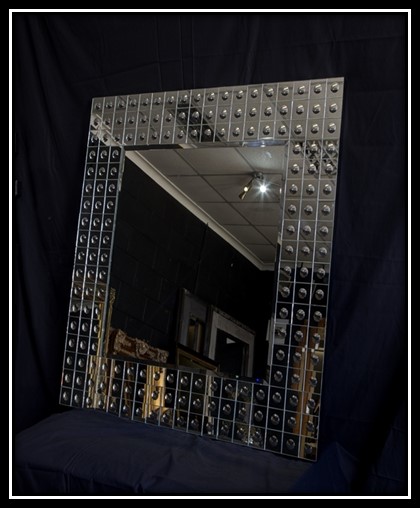Luxury Silver Mirror With Bubble Finish